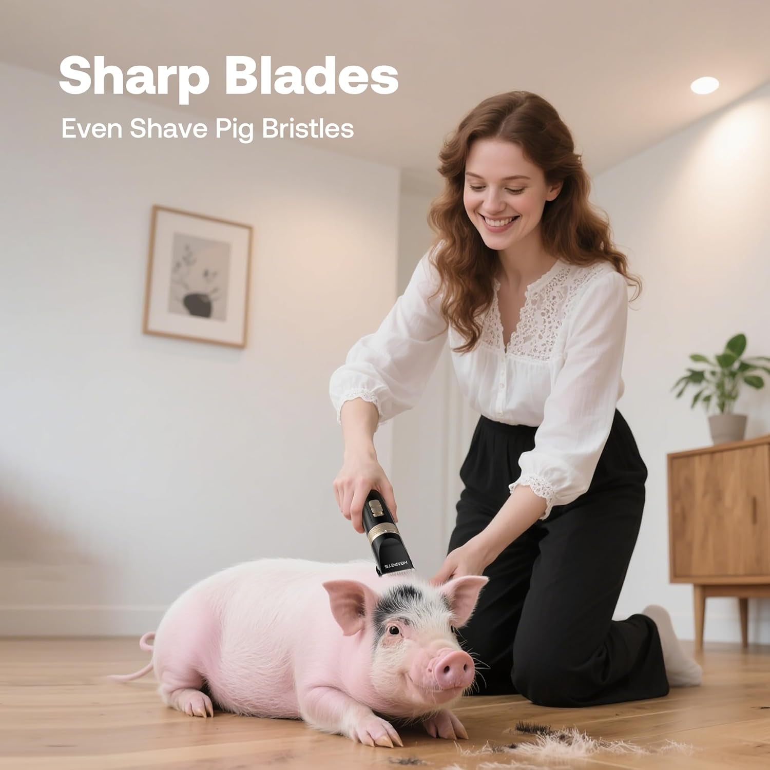 Dog Hair Clippers for Grooming Kit and Dog Paw Trimmer Nail Grinder for Grooming, Low Noise Rechargeable Cordless, Shaver Grooming Supplies for Pet Cats Dogs (Black, White)