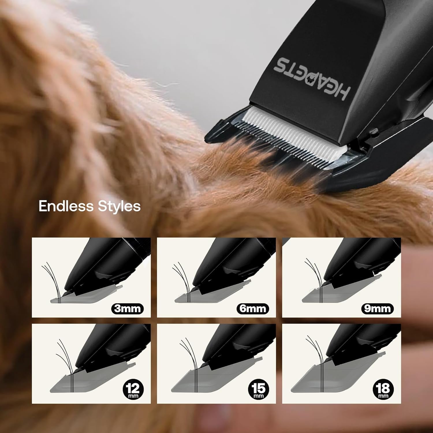 Dog Hair Clippers for Grooming Kit and Dog Paw Trimmer Nail Grinder for Grooming, Low Noise Rechargeable Cordless, Shaver Grooming Supplies for Pet Cats Dogs (Black, White)