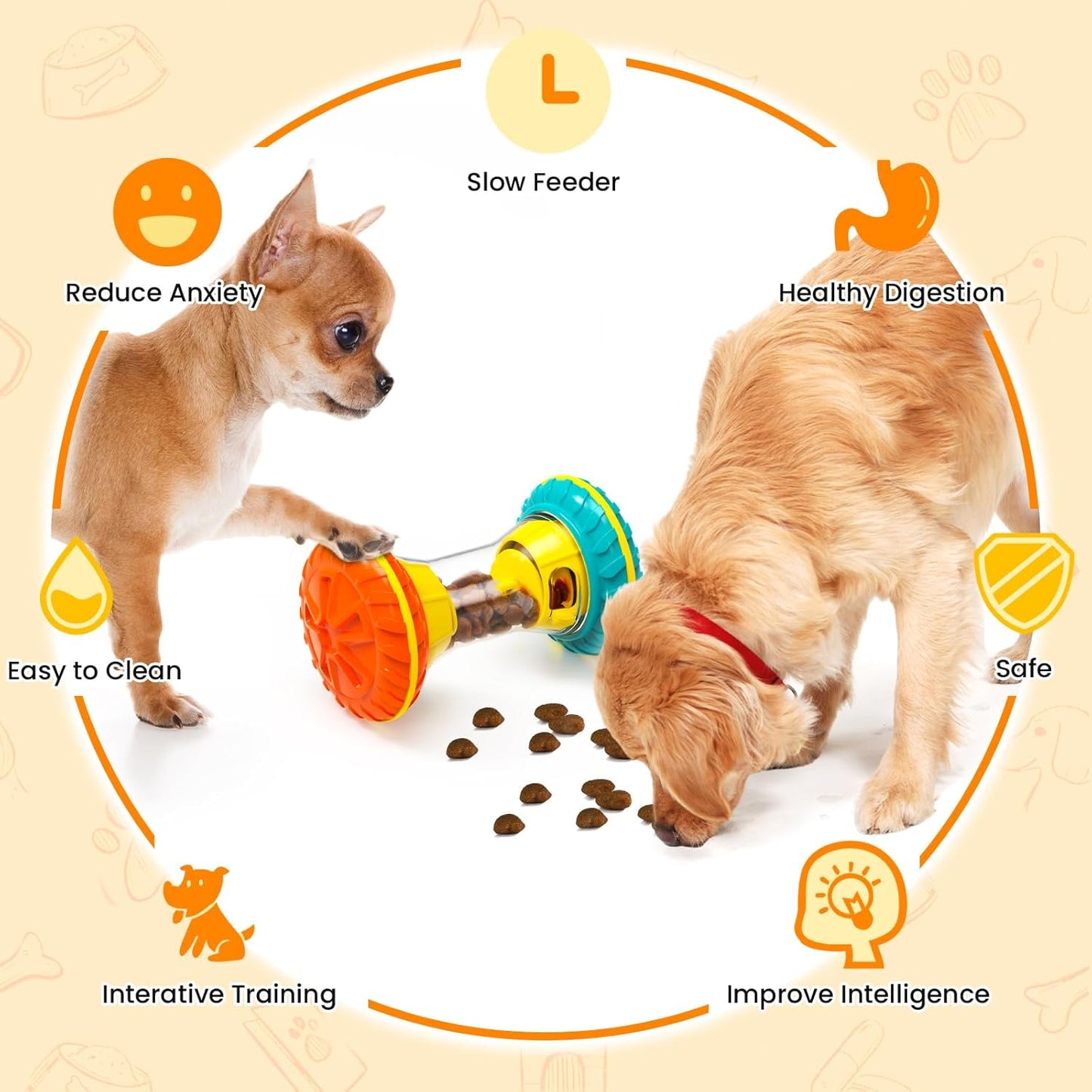 Interactive Dog Puzzle Toys for Boredom, Dogs Enrichment Toy to Keep Them Busy, Treat Dispensing Slow Feeder